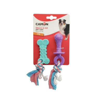 Camon hračka pre psa - TPE cumlík a kosť so šnúrkou Camon hračka pre psa - TPE cumlík a kosť so šnúrkou