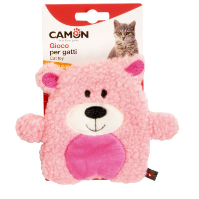 Hračka pre mačky - látkový plyšový medvedík s kocúrnikom