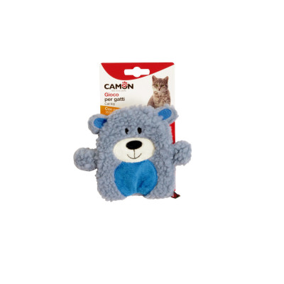 Hračka pre mačku - látkový plyšový medvedík s kocúrnikom