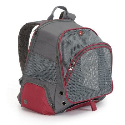 Dvojfarebný sivo-bordový ruksak pre domáce zvieratá