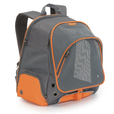 Dvojfarebný sivo-oranžový ruksak na prenos zvierat