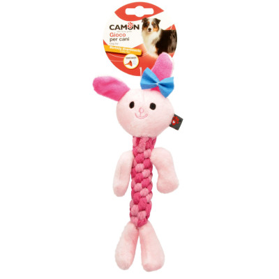 Hračka pre psa - zvieratká z lana a polyesteru s pískadlom