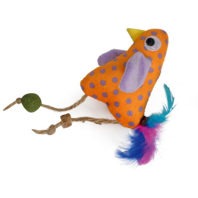 Hračka pre mačky - polyesterové kura s matatabi a kocúrnikom