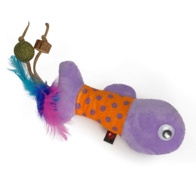 Hračka pre mačky - polyesterová rybka s matatabi a kocúrnikom