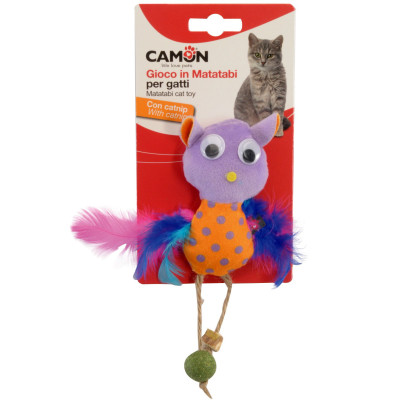 Hračka pre mačky - polyesterová sova s matatabi a kocúrnikom