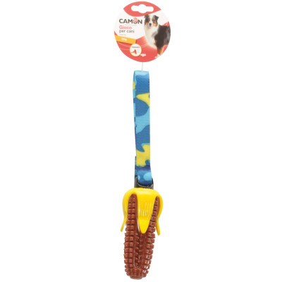 Hračka pre psov - kukuričný klas TPR s pískadlom a rúčkou