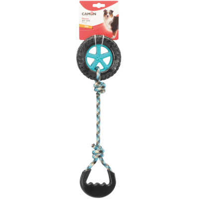 Hračka pre psov - TPR koleso s lanom a rukoväťou