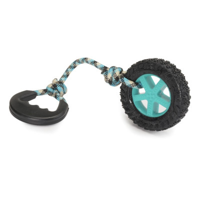 Hračka pre psov - TPR koleso s lanom a rukoväťou