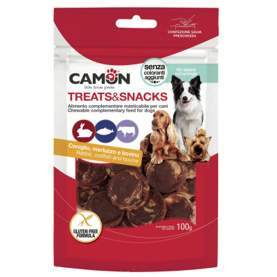 Treats&Snacks Dog - mince z králika, tresky a hovädzej kože 50g