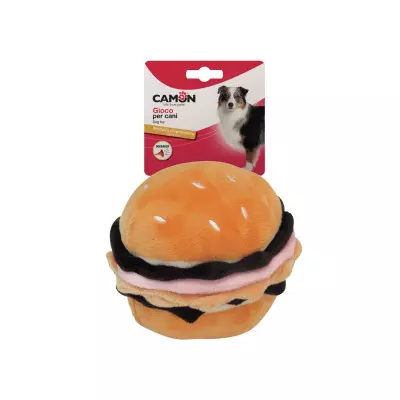 Hračka pre psa - polyesterový hamburger s piskotom