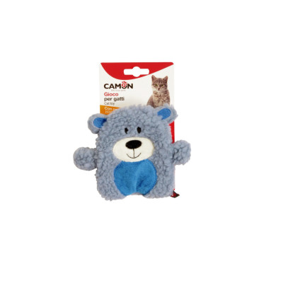 Hračka pre mačku - látkový plyšový medvedík s kocúrnikom